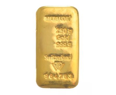 250g Gold Bar Metalor